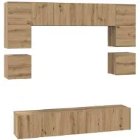 vidaXL Ensemble de meubles TV mural 8 pcs Artisan-Chêne Bois composite