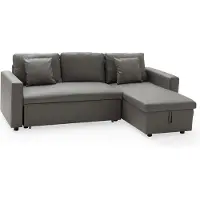 Happy Garden Canapé d'angle convertible simili CLARK 3 places taupe