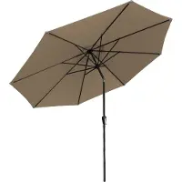 Happy Garden Parasol droit HAPUNA rond 3,30m de diamètre taupe