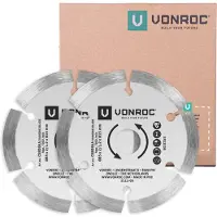 Vonroc Lames de scie diamantées pour mini-scies circulaires et plongeantes - 85x15mm - 2 pièces lames de scie circulaire - Pour la pierre et la céramique