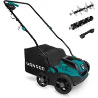 Vonroc Scarificateur / Aérateur 1300W - 32 cm | Bac de ramassage 35L inclus