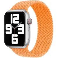Apple Bracelet Solo tressé Watch | 44/45/46/49 mm - Taille 3 - Bright Orange