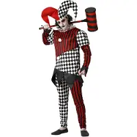 Atosa Harlequin Halloween Men Costume Rouge XS-S Enfants