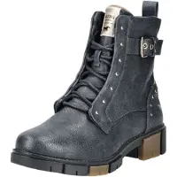 Mustang Bottines à lacets bleu marine / or