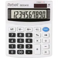Rebell Calculatrice de bureau SDC-410 (Fonctionnement sur piles, Panneau solaire)