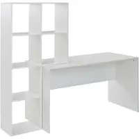 Wohnling Bureau avec étagère blanc 170x59x143,5 cm bureau moderne |