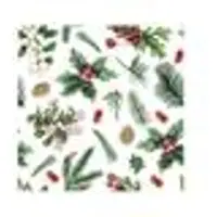 Ambiente 20 SERVIETTES PAPIER HIVER VÉGÉTAL NOËL 33CM BLANC