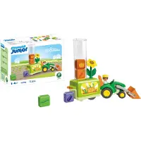 Playmobil Junior: Tractor With Loading And Unloading Seeder Construction Game Vert Enfants