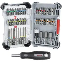 Bosch Accesorios Extra Hard 44+1 Screwdriver Bit Set Gris
