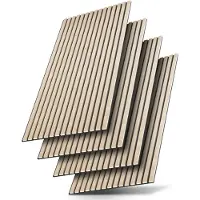 Juskys Panneaux muraux acoustiques - Lot de 4 - Natural Light