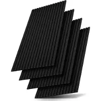 Juskys Panneaux muraux Akustic 4 pièces - 120 x 60 x 1.8 cm - 2.88 m² - noir