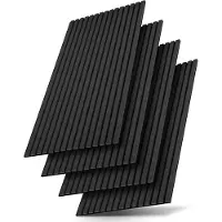 Juskys Panneaux muraux acoustiques - Lot de 4 - Gris foncé