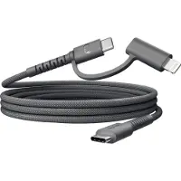 Fresh 'n rebel Flexwave Silicone Braided Combo Câble Usb-c Vers + Lightning 2m Storm Grey