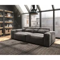 DELIFE Grand Canapé Sirpio 230x95 cm Microfibre Marron Kaki