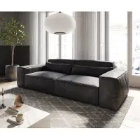 DELIFE Grand Canapé Sirpio 230x95 cm Cuir synthétique Vintage Anthracite