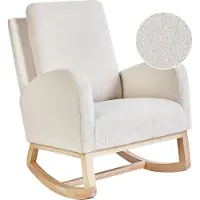 Beliani Fauteuil À Bascule Alsta Bouclé Blanc Cassé