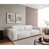 DELIFE Grand Canapé Sirpio 230x95 cm Bouclee Crème-blanc