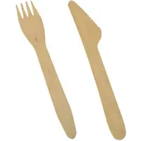 Papstar 86942 Couverts en bois "pure", longueur : 165 mm, 500 pièces