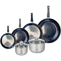 Elo Ensemble de 4 Poêles de cuisson 20, 24, 28 et 32 cm et 2 faitouts 16 et 20 cm Prima Brillant