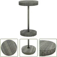 The Living Store Table de jardin Gris 60,5x106 cm Poly rotin