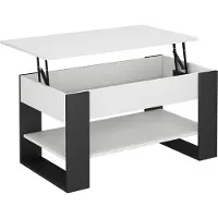 Vicco Table basse Lifto blanc/anthracite 92x51cm avec fonction de levage, Model 55943