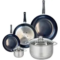 Elo Ensemble de 3 Poêles de cuisson 20, 28 et 32 cm et 2 faitouts 12 et 24 cm Prima Brillant