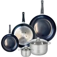 Elo Ensemble de 3 Poêles de cuisson 20, 28 et 32 cm et 2 faitouts 12 et 20 cm Prima Brillant