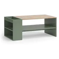 Vicco Table basse Wido Vert 100x55cm avec des étagères, Model 56609