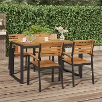 The Living Store Table de jardin avec pieds en forme de U 140×80×75 cm Acacia massif