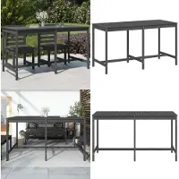 vidaXL Table de jardin Gris 203,5x90x110 cm Pin massif - Table de jardin - Tables de jardin - Table d'extérieur - Table de terrasse