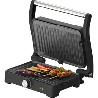 Tomado TGC3001S - Gril de contact - Grille-pain - Température réglable - Sans PFAS - 1500W - Noir/RVS