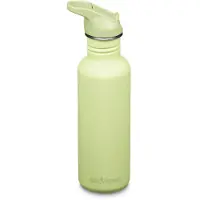 Klean Kanteen Classic Water Bottle 1011199 Shadow Lime, Flip Seal Sport Cap, bouteille, 800 ml