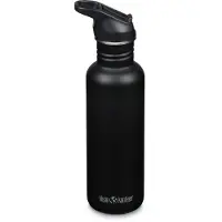 Klean Kanteen Classic Water Bottle 1011193 Black, Flip Seal Sport Cap, bouteille, 800 ml