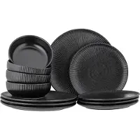 Bloomingville Service de table Neri noir 12 pièces