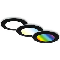 Briloner Lampes LED encastrées salle de bain RGB télécommande dimmable IP65 Ø9,2cm noir