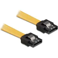 DeLOCK - Câble SATA - Serial ATA 150/300 - SATA (F) pour SATA (F) - 20 cm - verrouillé, connecteur droite - jaune