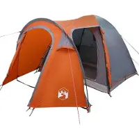 vidaXL Tente géodésique , 6 personnes, gris et orange