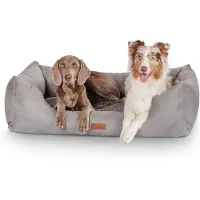 Knuffelwuff Lit pour chien Dreamline Velour XXL, 120 x 85 cm, Gris (Chien)