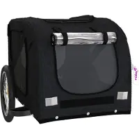 vidaXL Remorque pour vélo Chiens Noir Tissu Oxford et fer