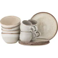 Bloomingville Coffret petit-déjeuner Sandrine naturel 12 pièces