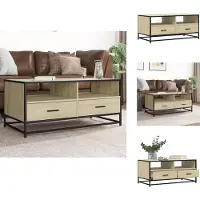 vidaXL Table basse chêne Sonoma 100x50x45 cm bois composite et métal