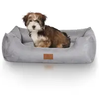 Knuffelwuff Lit pour chien Dreamline Velour, M-L, 85 x 63 cm, Gris (Chien)