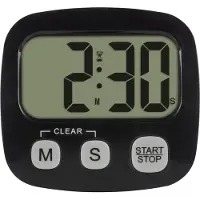 TFA-Dostmann Digitaler Timer mit Stoppuhr und Uhrzeit, Minuteur, Noir, Blanc