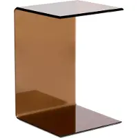 Beliani Table D'appoint Lourdes Verre De Sécurité Marron