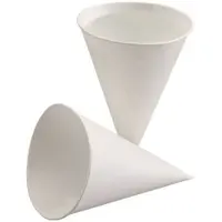 Papstar Gobelet pointu en papier de canne à sucrel, Contenant à usage unique, Blanc