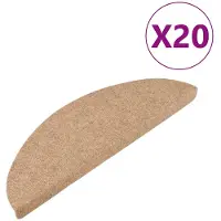 vidaXL Tapis d'escalier auto-adhésifs 20 pcs beige 56x17x3 cm