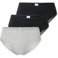 Schiesser Slip 'Modern Multipacks' gris chiné / noir