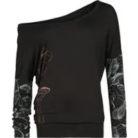 Full Volume by EMP T-shirt manches longues de - Haut manches longues avec champignons - S - XXL - pour Femme - noir - Taille L