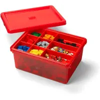 LEGO Boîte de rangement à compartiments - rouge