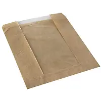 Papstar Sichtstreifenbeutel mit PLA-Fenster purebraun pure